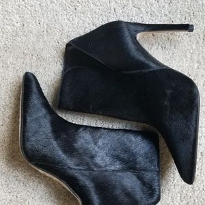 Zara BlackPony Hair Booties - Leather-Soles